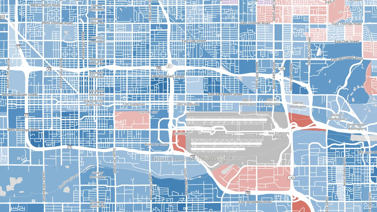 85034, AZ block-group political-lean map
