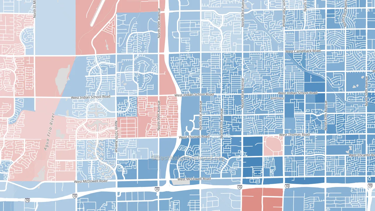 85037, AZ block-group political-lean map