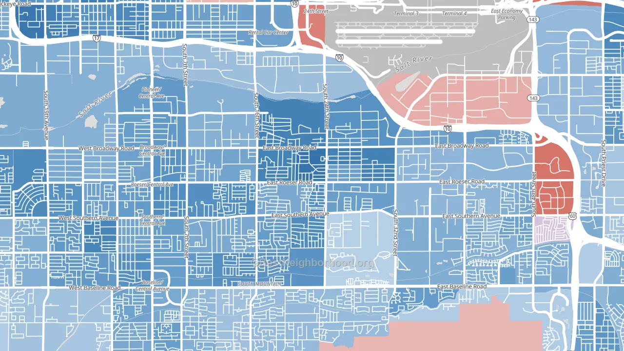 85040, AZ block-group political-lean map