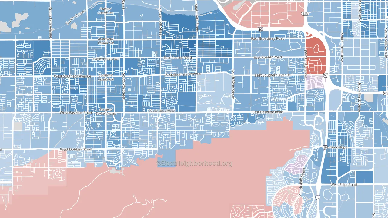 85042, AZ block-group political-lean map