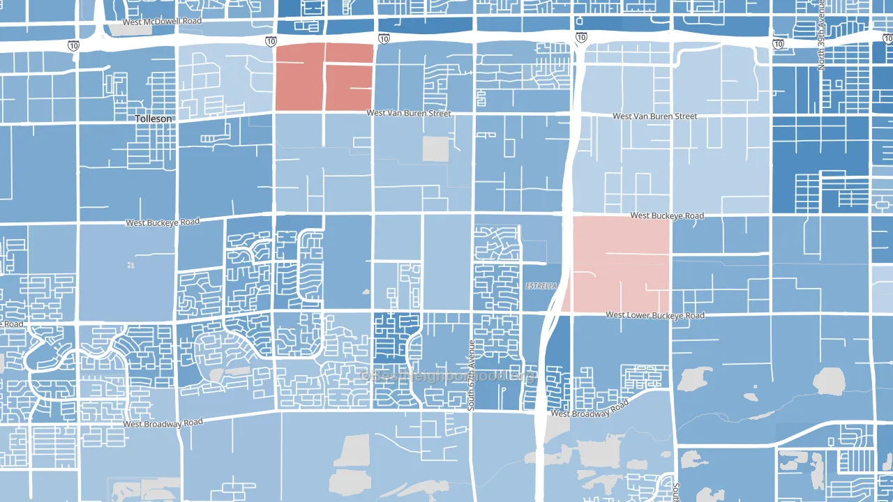 85043, AZ block-group political-lean map