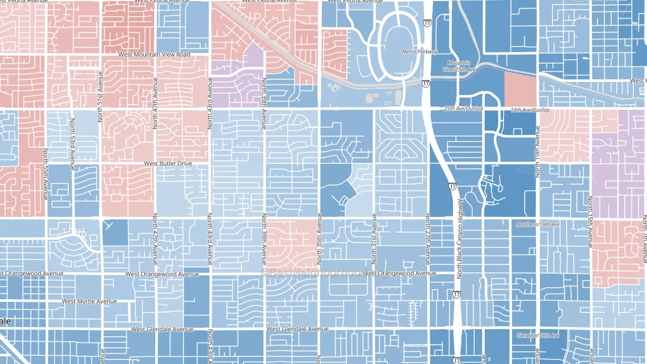 85051, AZ block-group political-lean map