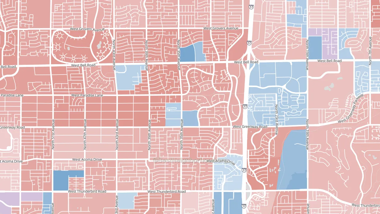 85053, AZ block-group political-lean map