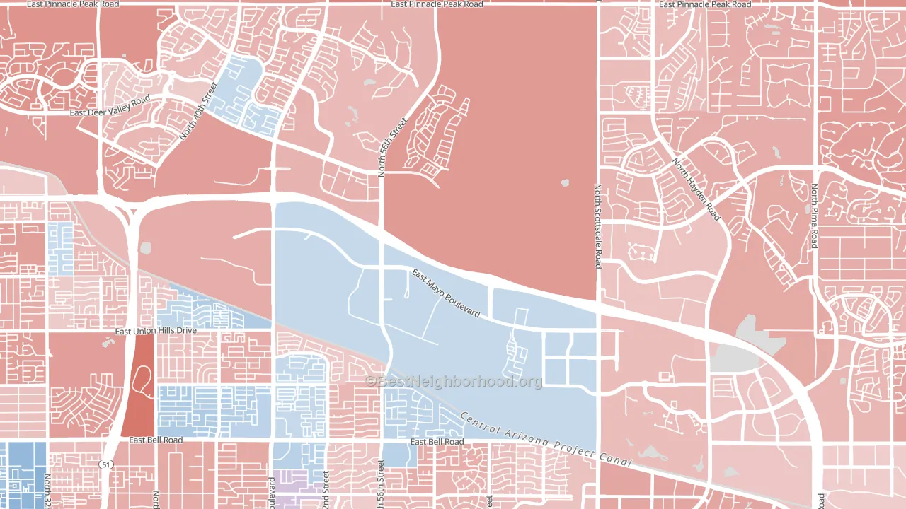 85054, AZ block-group political-lean map