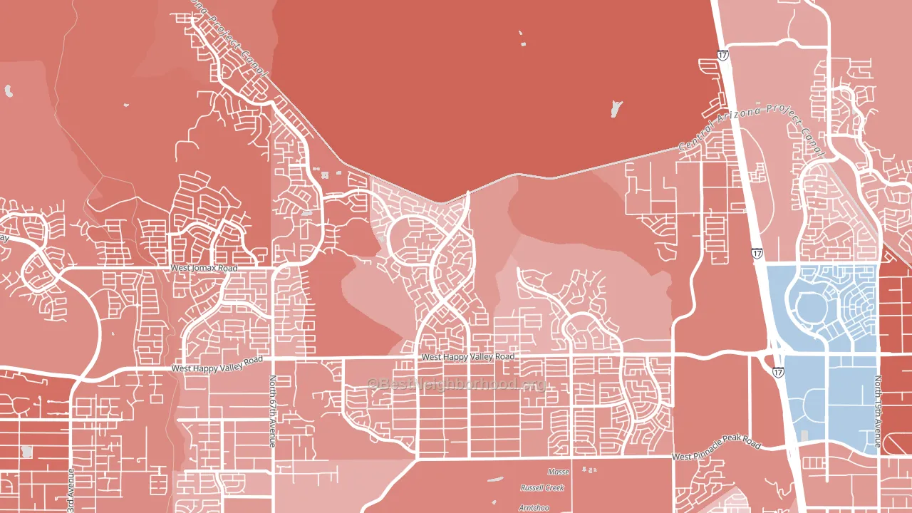 85083, AZ block-group political-lean map