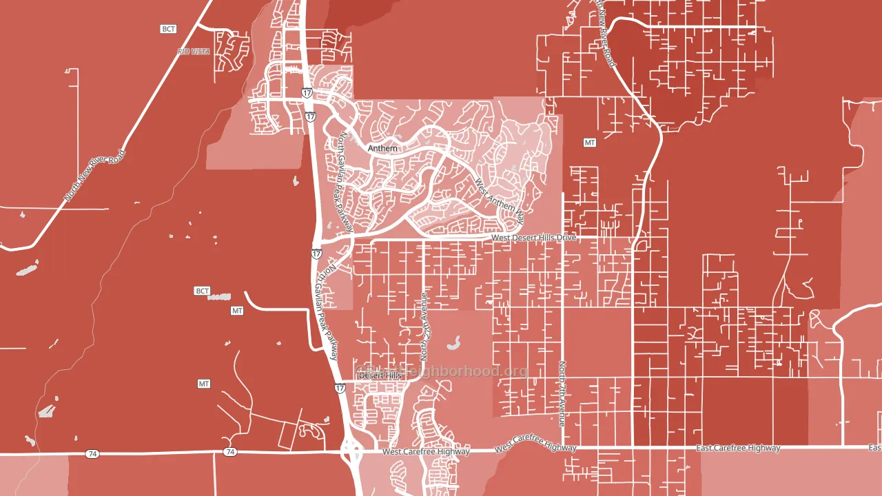 85086, AZ block-group political-lean map