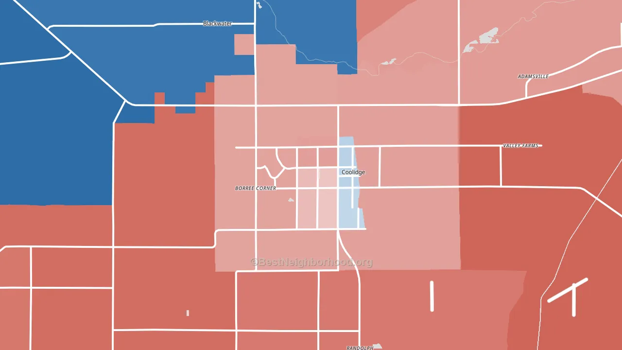 85128, AZ block-group political-lean map