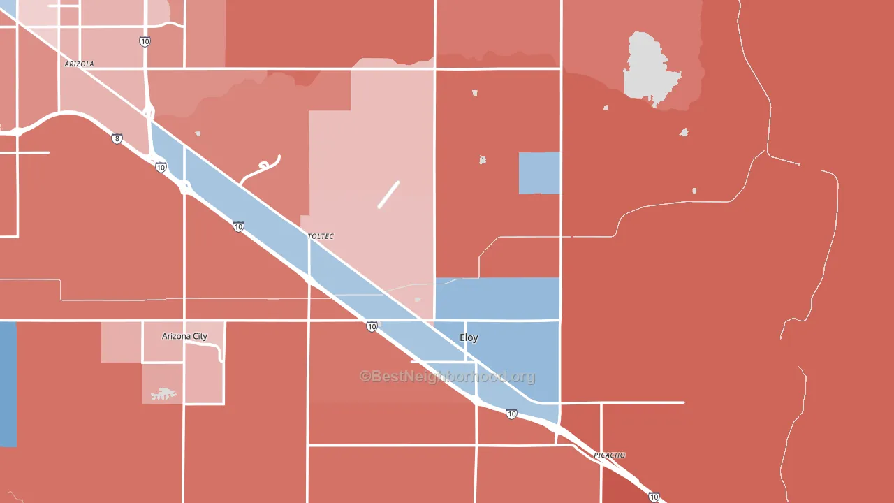 85131, AZ block-group political-lean map