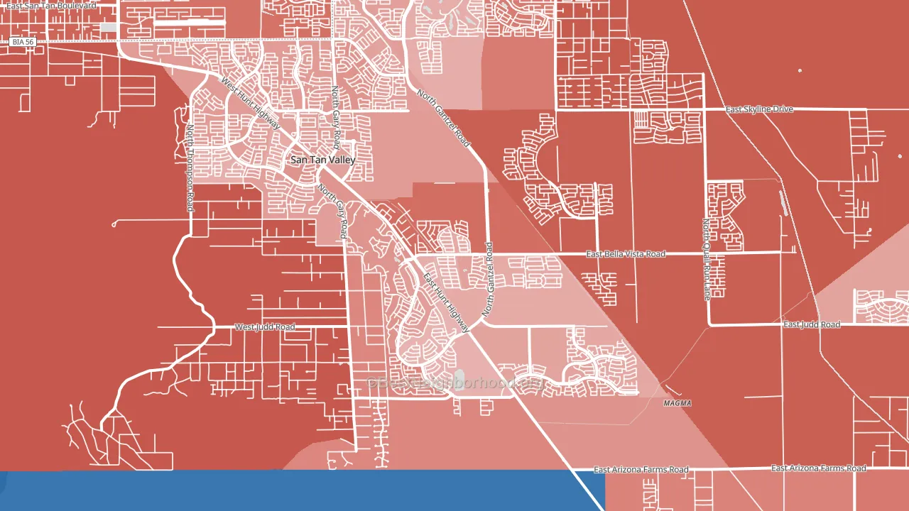 85143, AZ block-group political-lean map