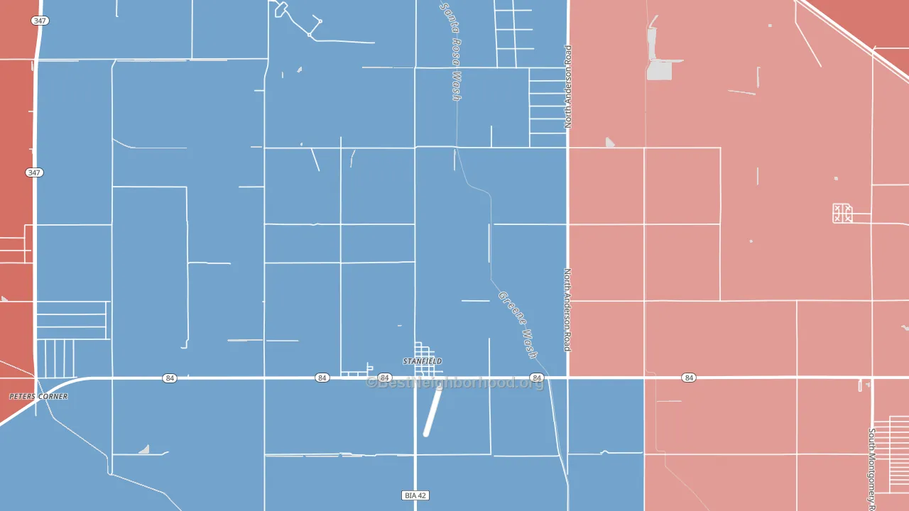 85172, AZ block-group political-lean map