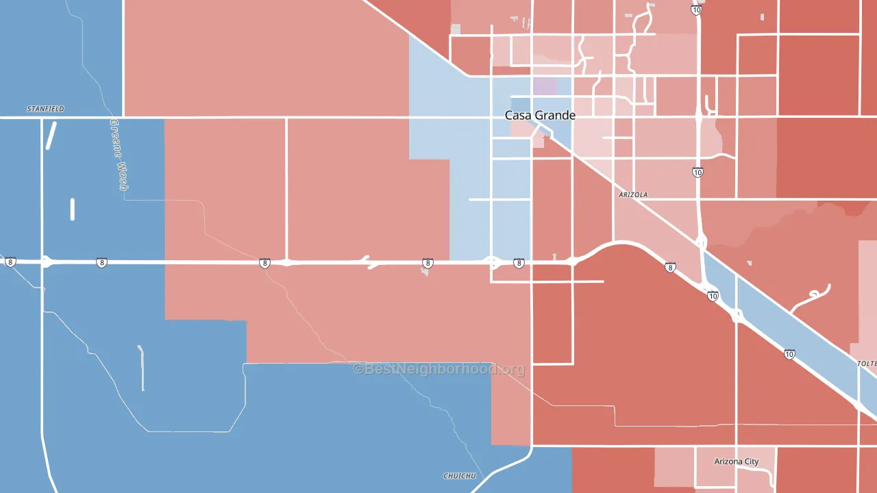85193, AZ block-group political-lean map