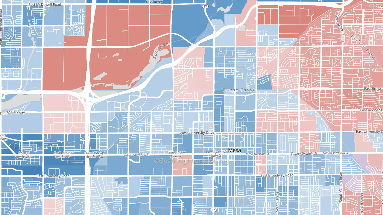 85201, AZ block-group political-lean map