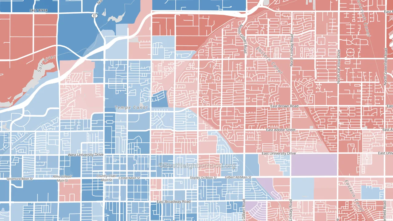 85203, AZ block-group political-lean map