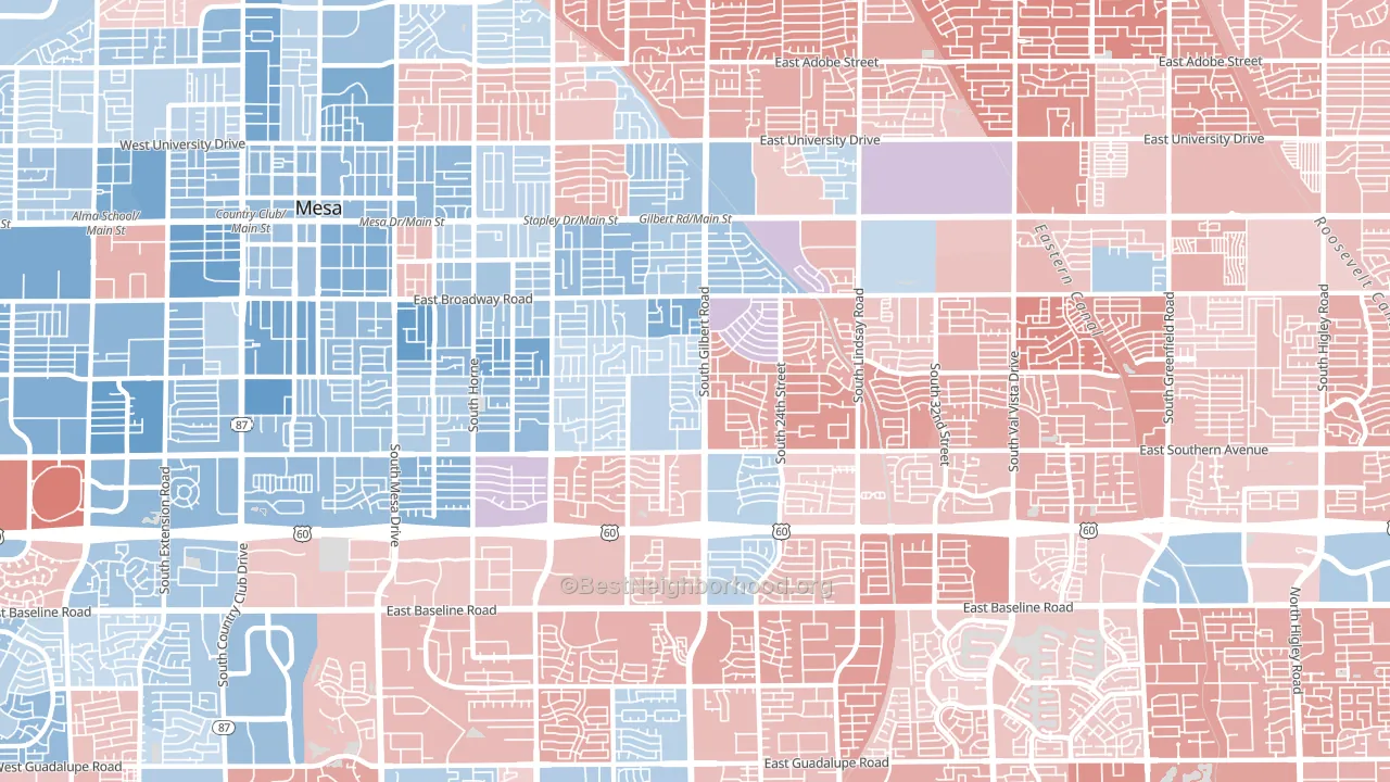 85204, AZ block-group political-lean map