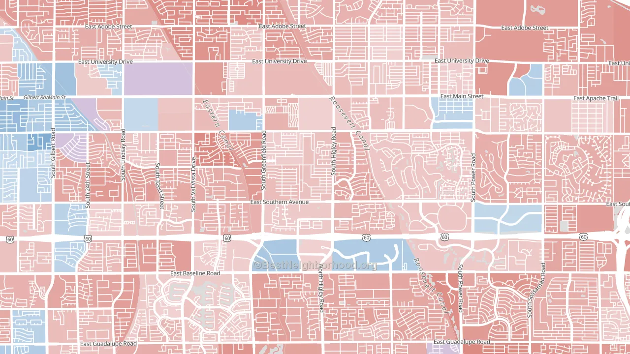 85206, AZ block-group political-lean map
