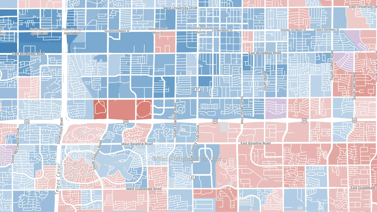 85210, AZ block-group political-lean map