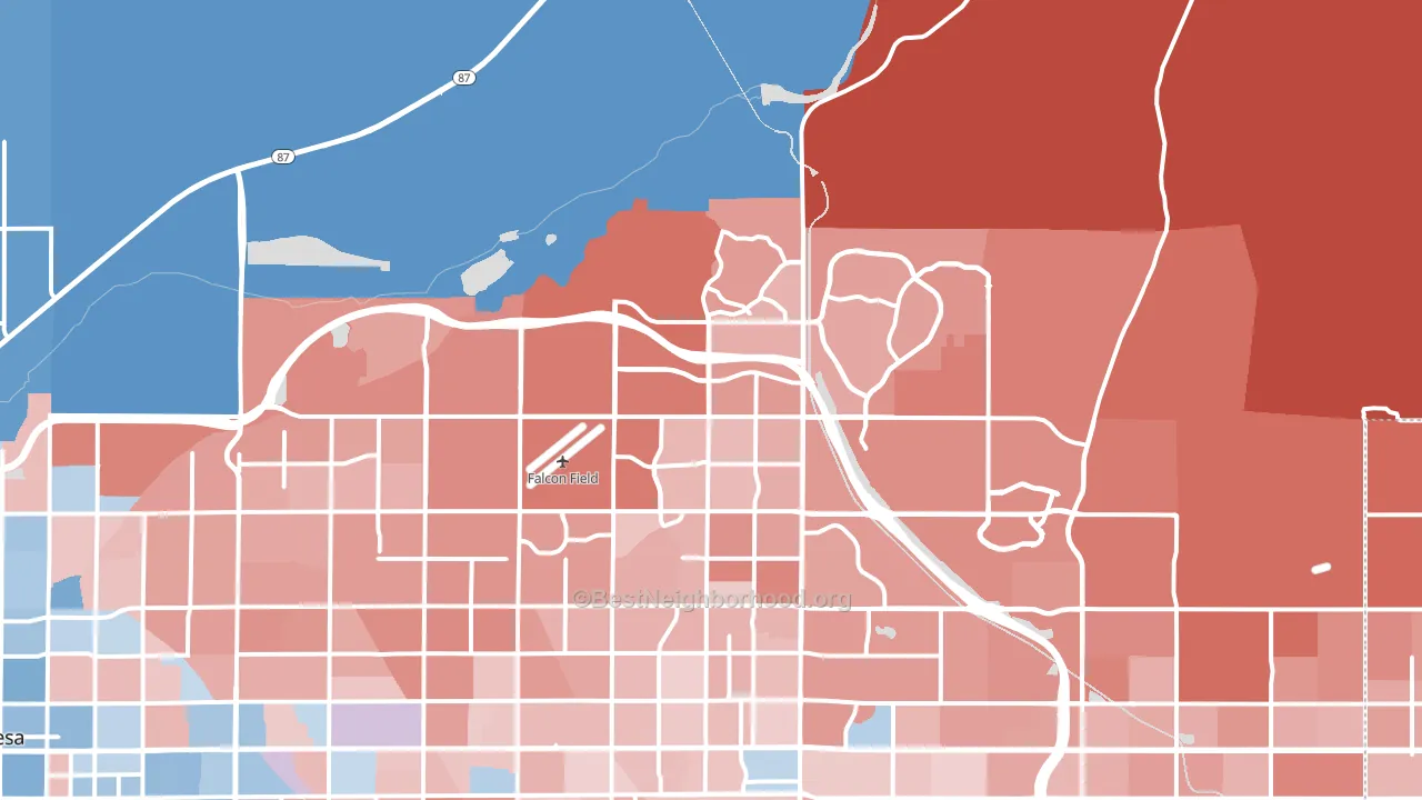 85215, AZ block-group political-lean map