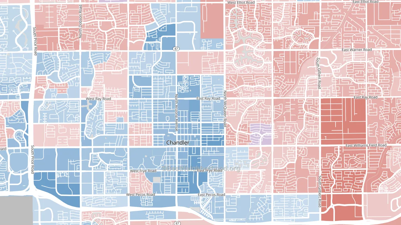 85225, AZ block-group political-lean map