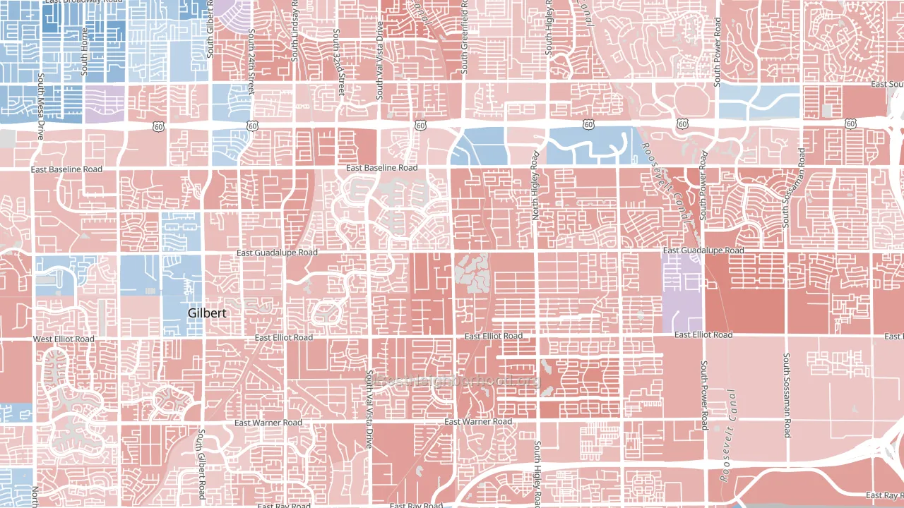 85234, AZ block-group political-lean map