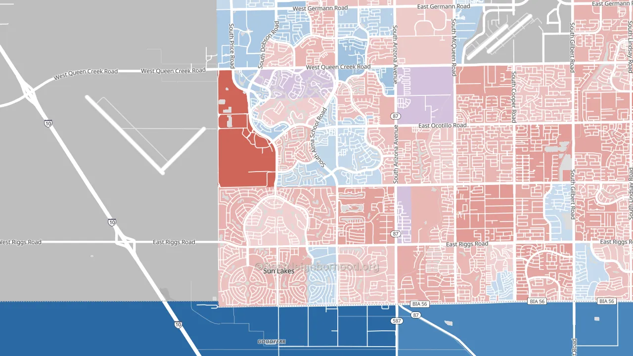 85248, AZ block-group political-lean map