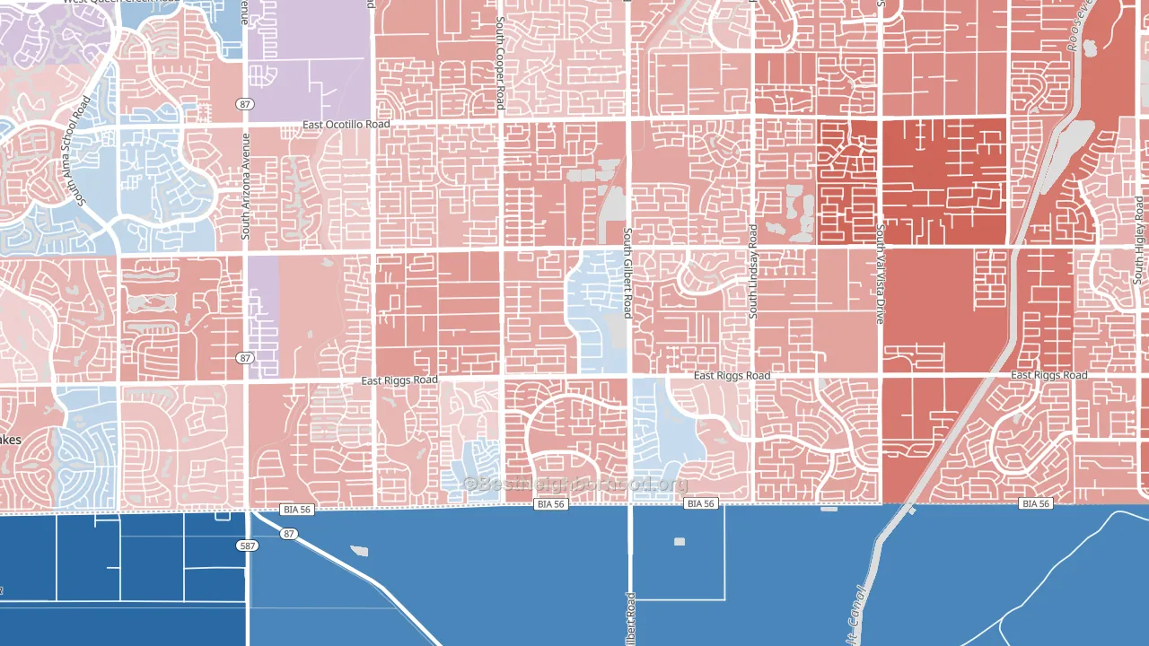 85249, AZ block-group political-lean map