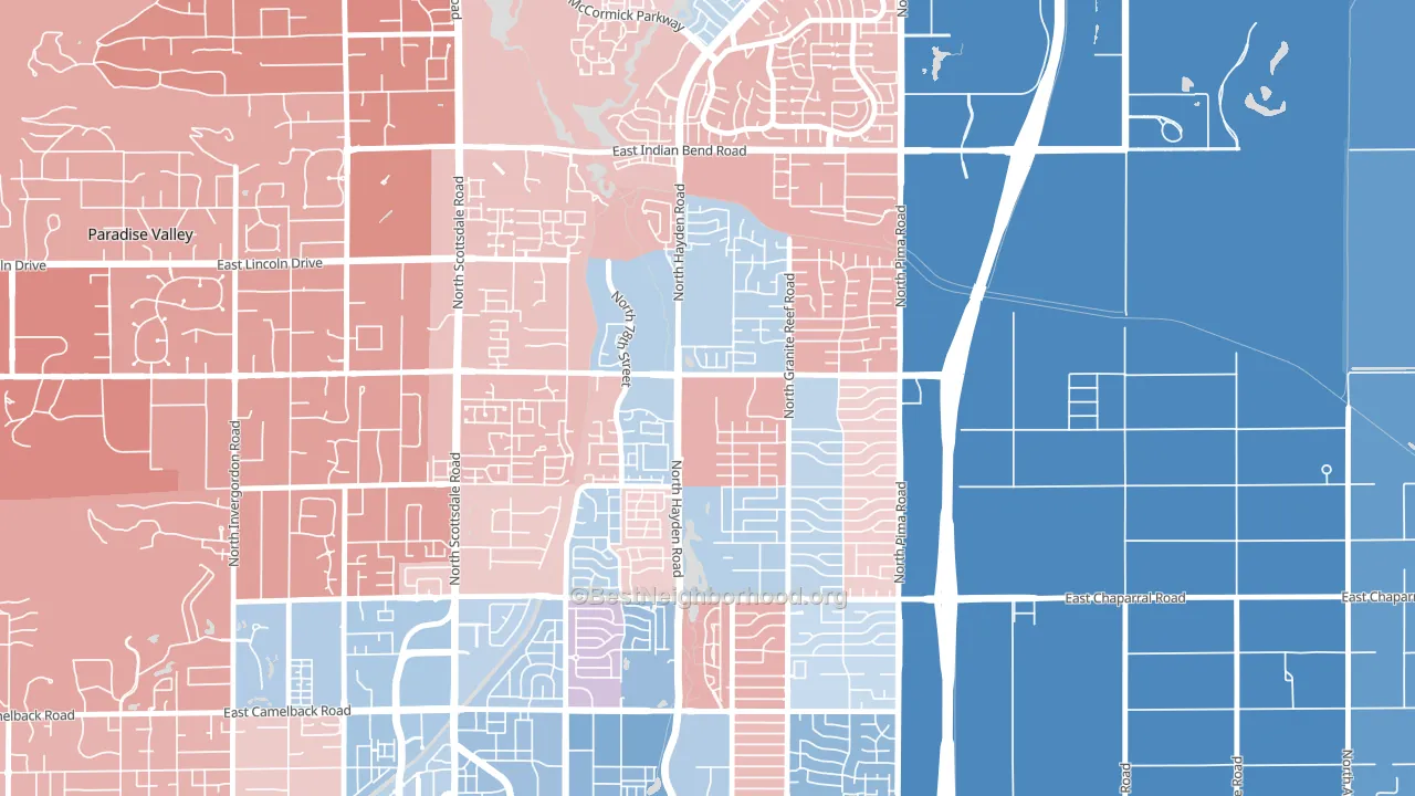 85250, AZ block-group political-lean map
