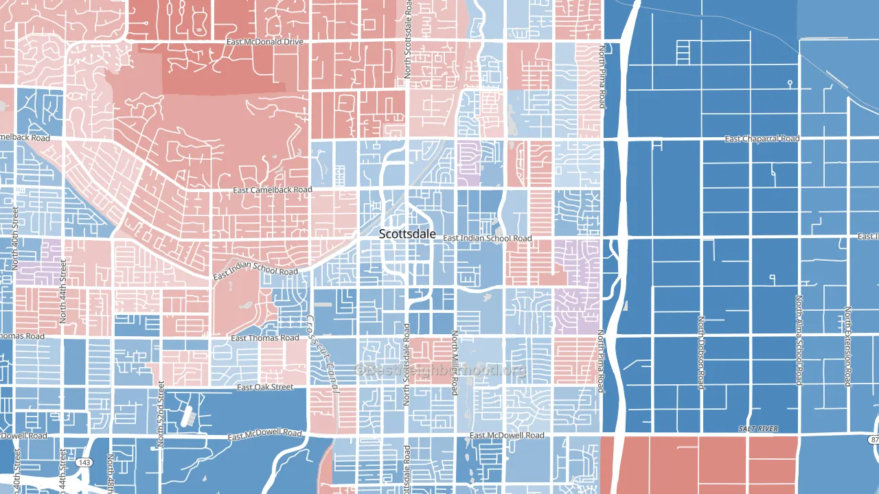 85251, AZ block-group political-lean map