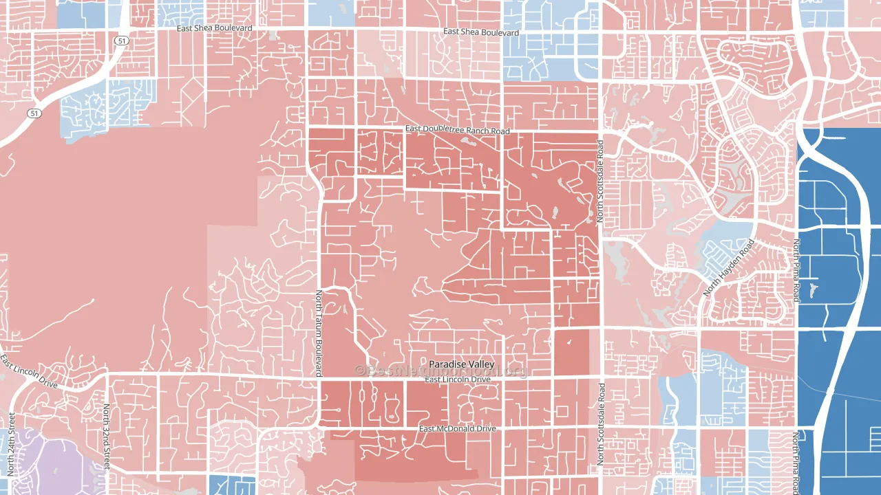 85253, AZ block-group political-lean map