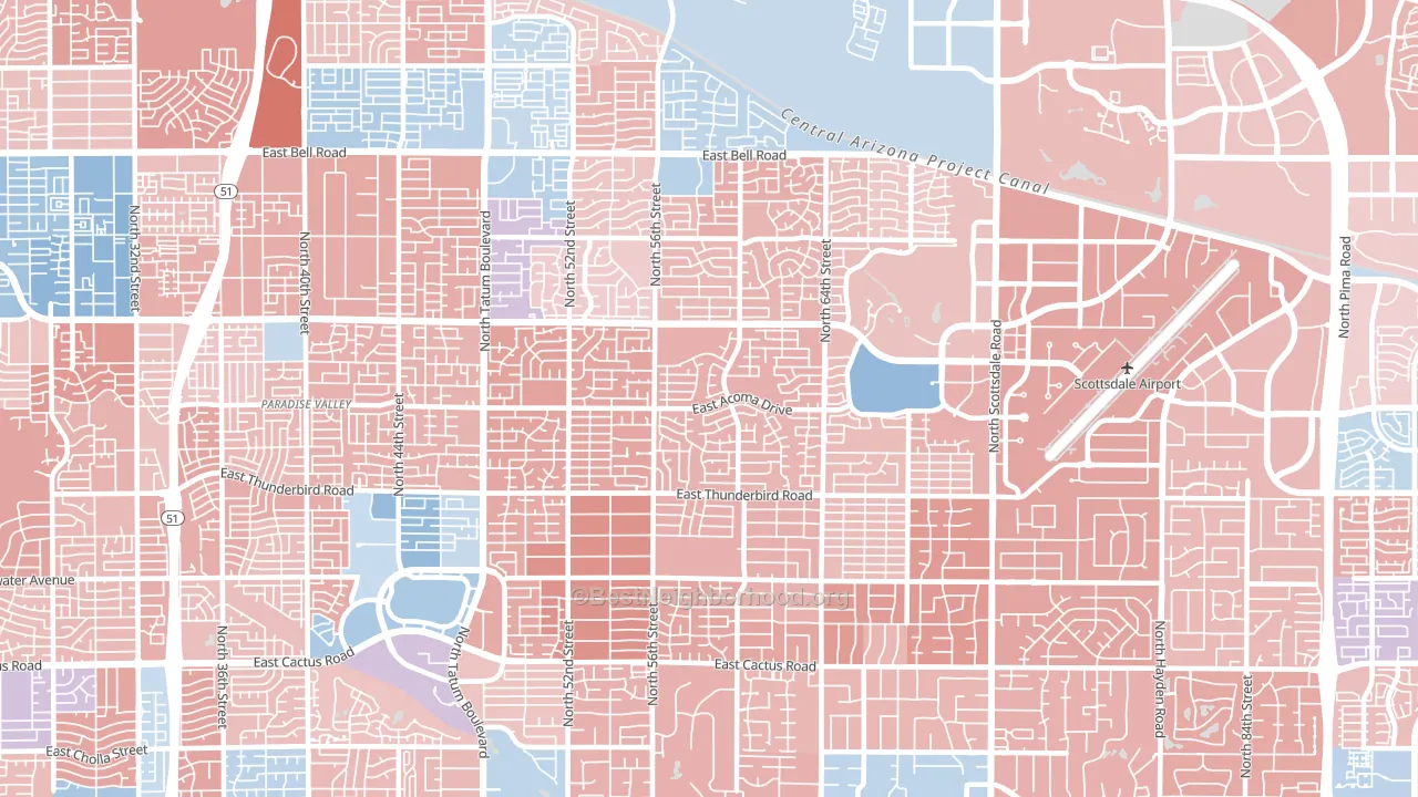 85254, AZ block-group political-lean map