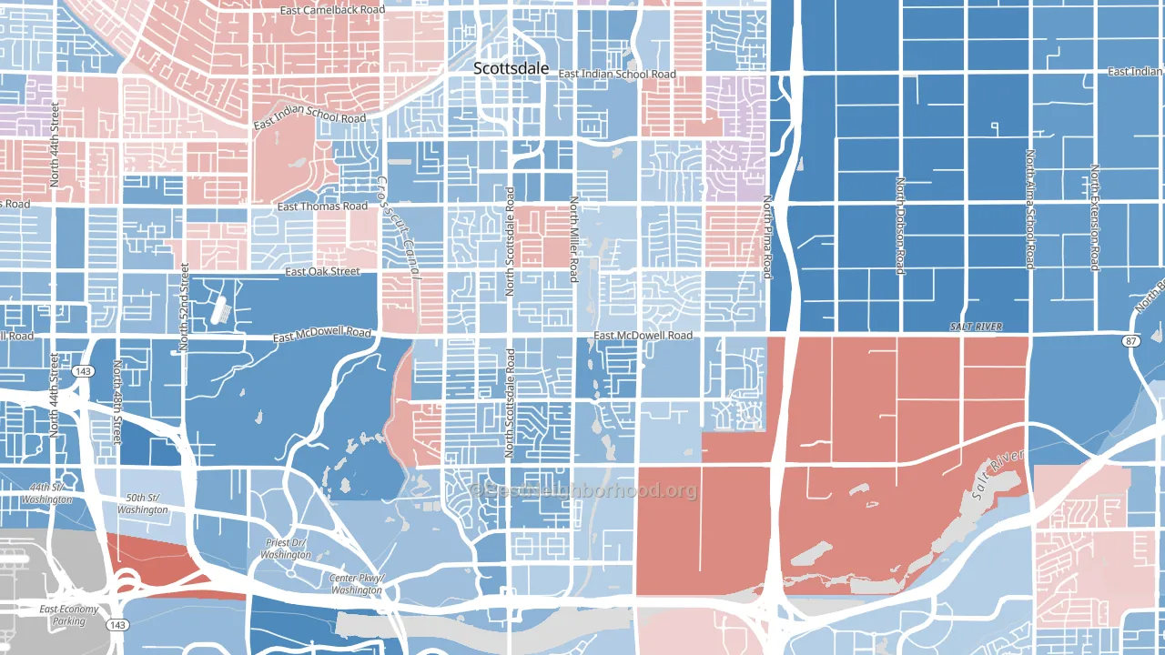85257, AZ block-group political-lean map
