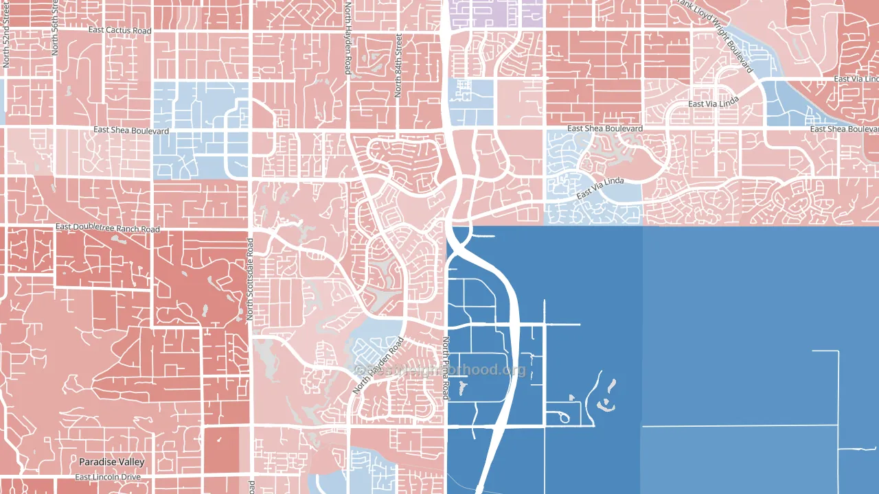 85258, AZ block-group political-lean map