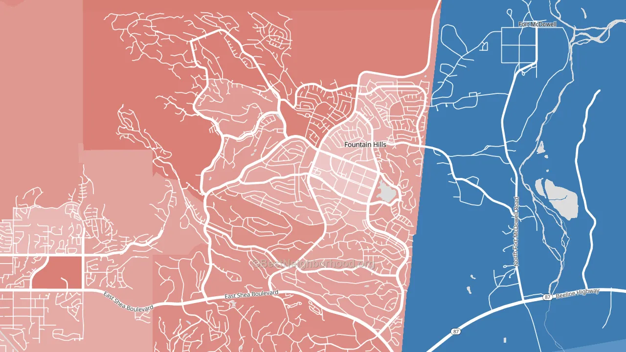 85268, AZ block-group political-lean map