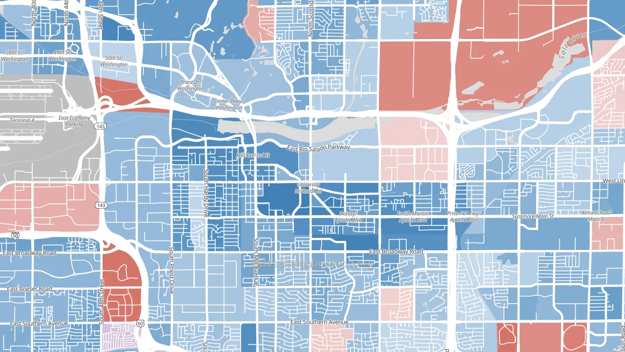 85281, AZ block-group political-lean map