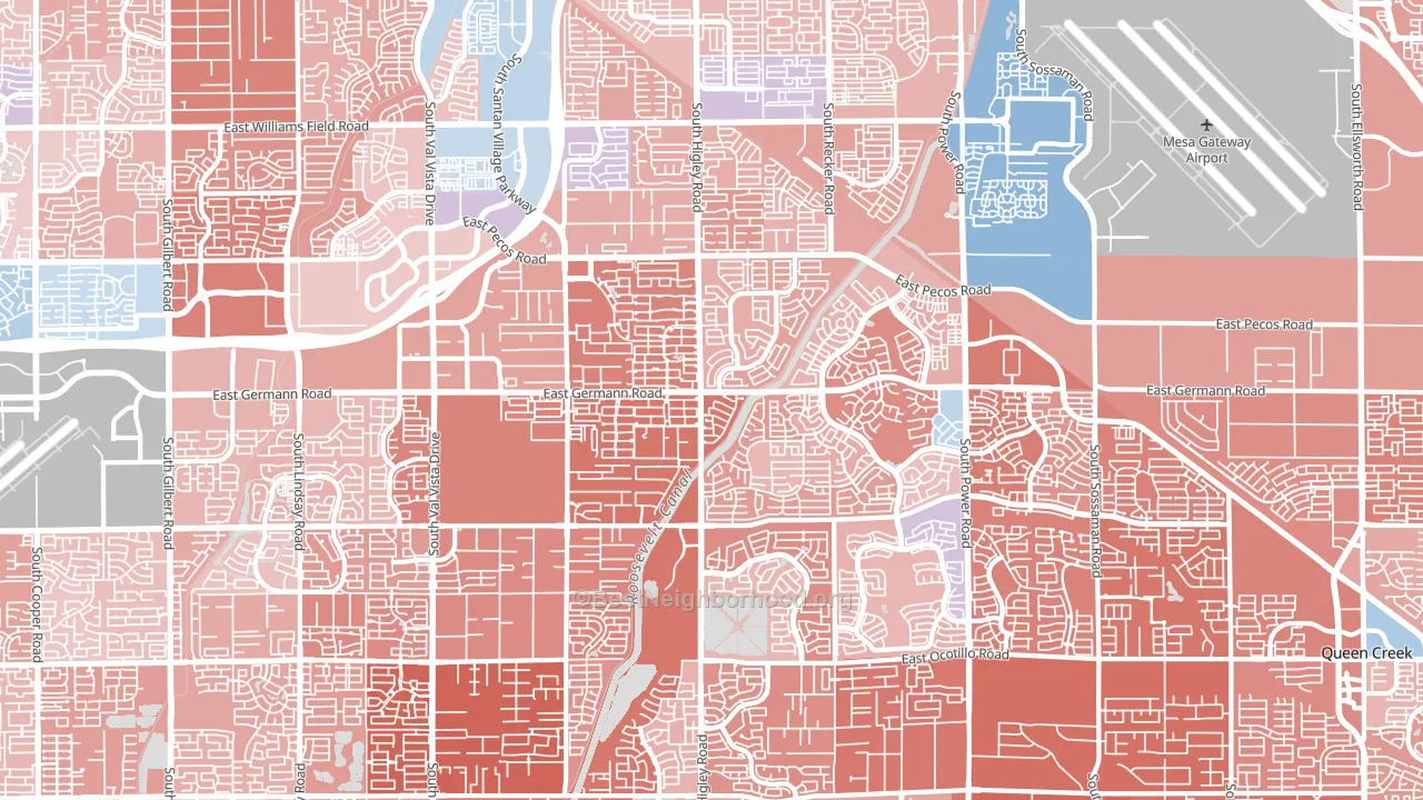 85297, AZ block-group political-lean map