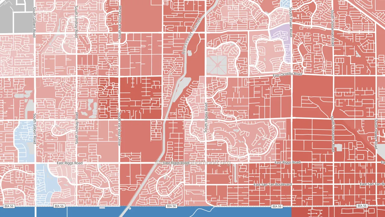 85298, AZ block-group political-lean map