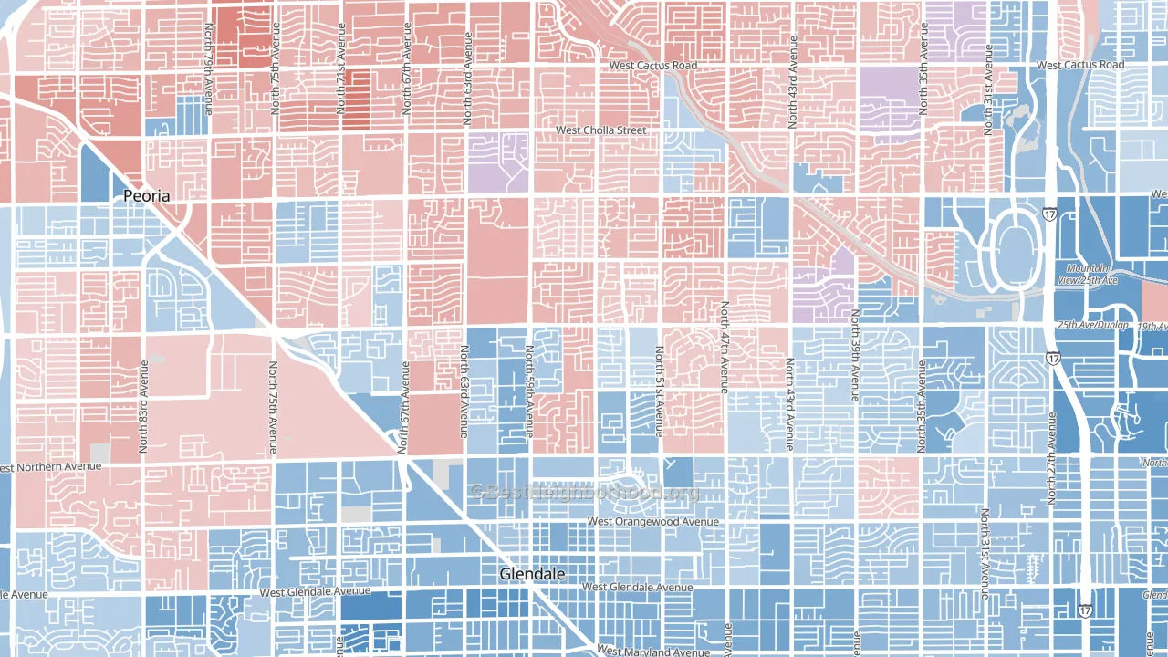 85302, AZ block-group political-lean map