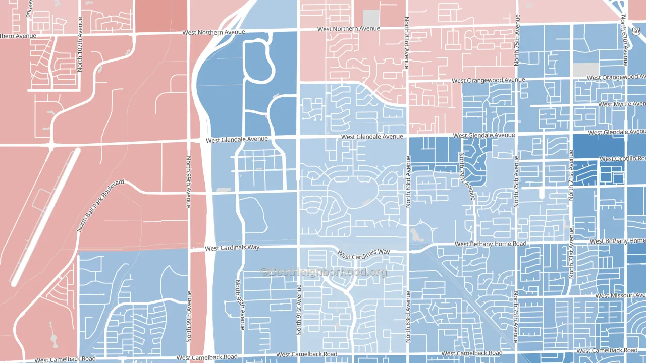 85305, AZ block-group political-lean map