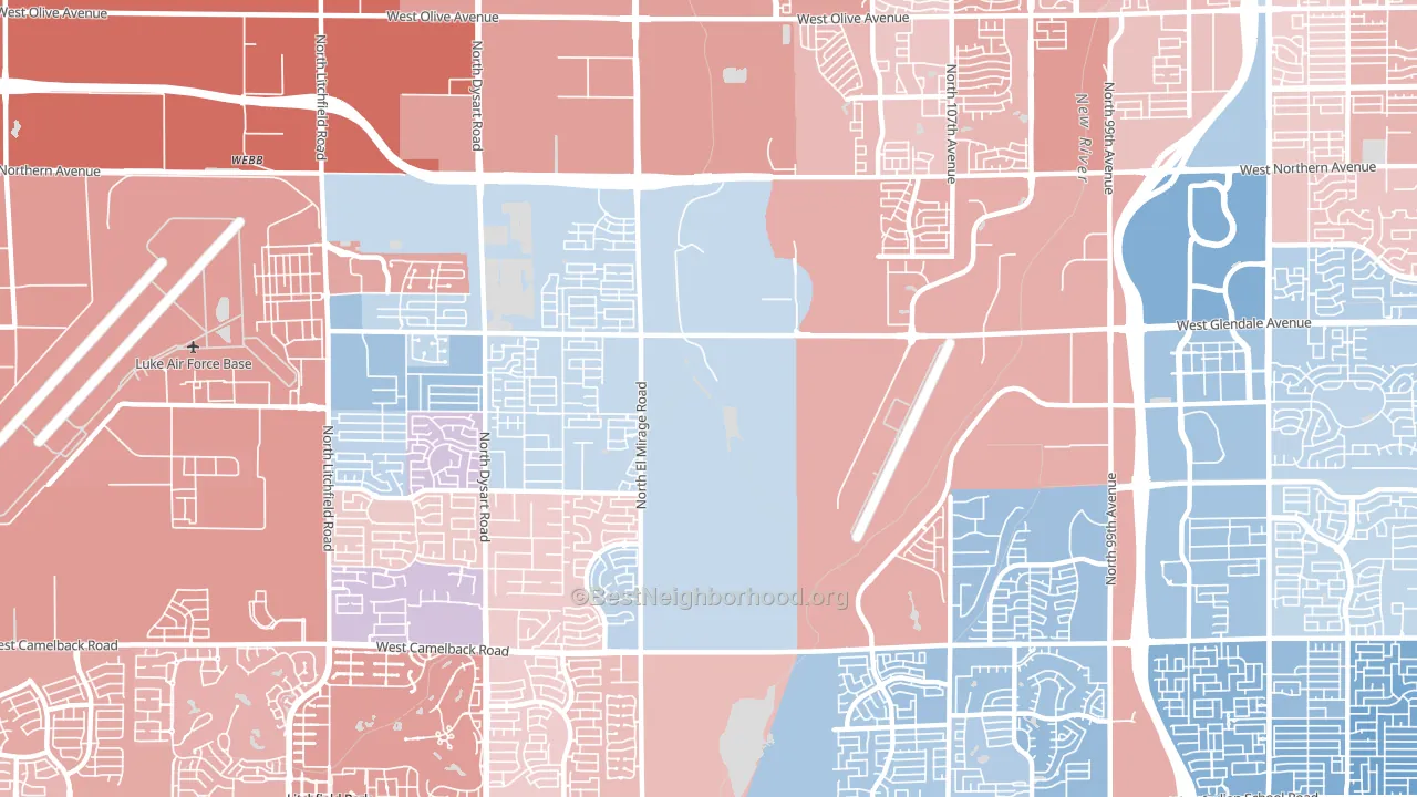 85307, AZ block-group political-lean map