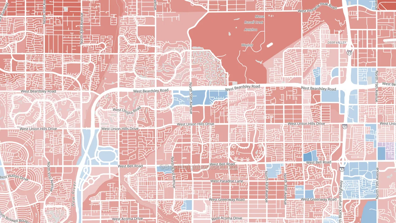 85308, AZ block-group political-lean map