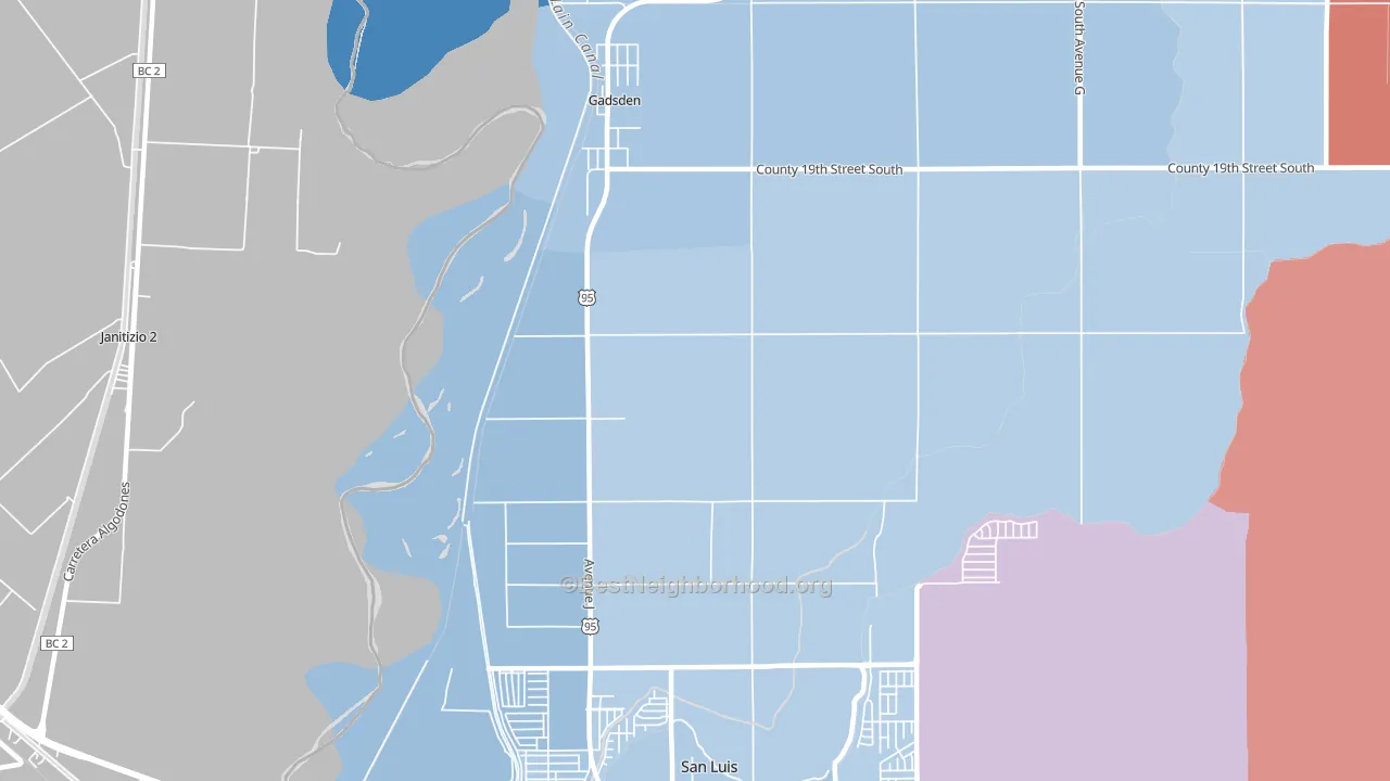 85336, AZ block-group political-lean map