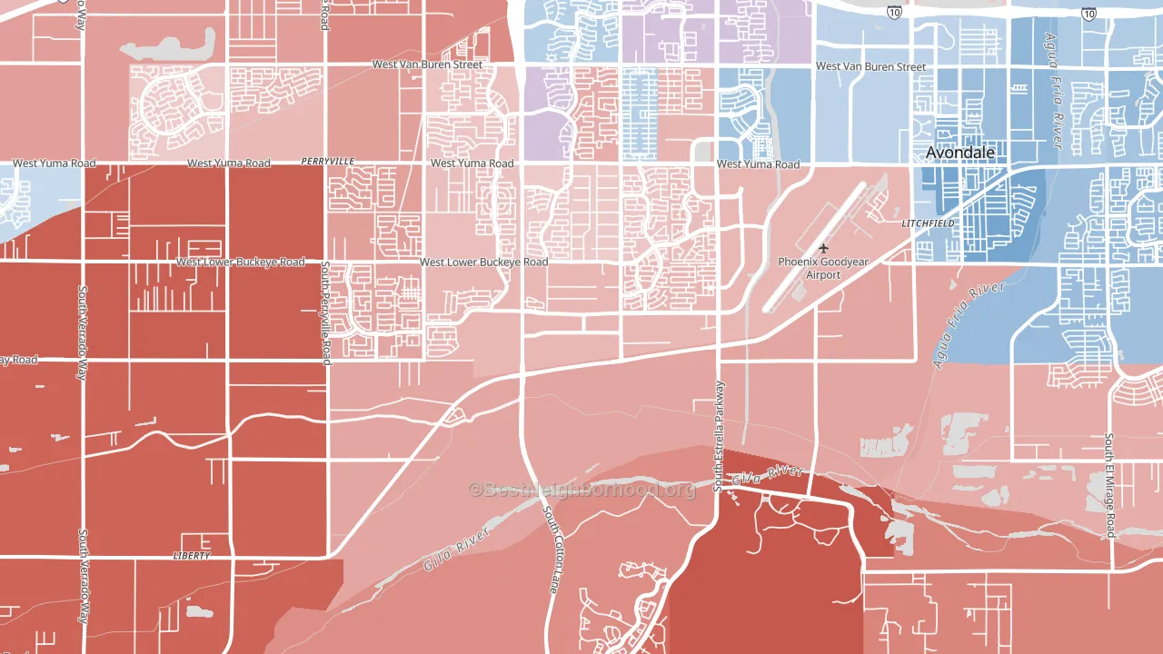 85338, AZ block-group political-lean map