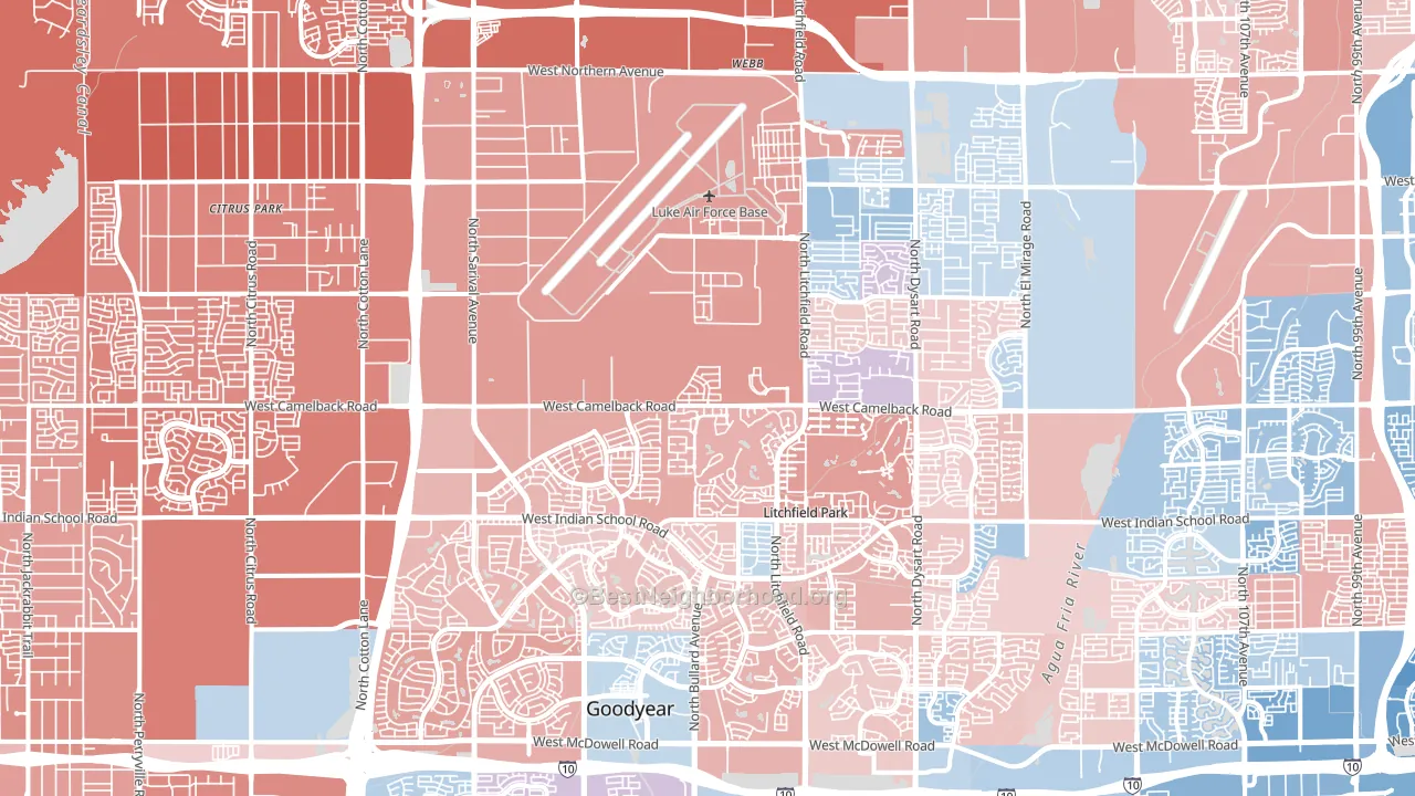 85340, AZ block-group political-lean map