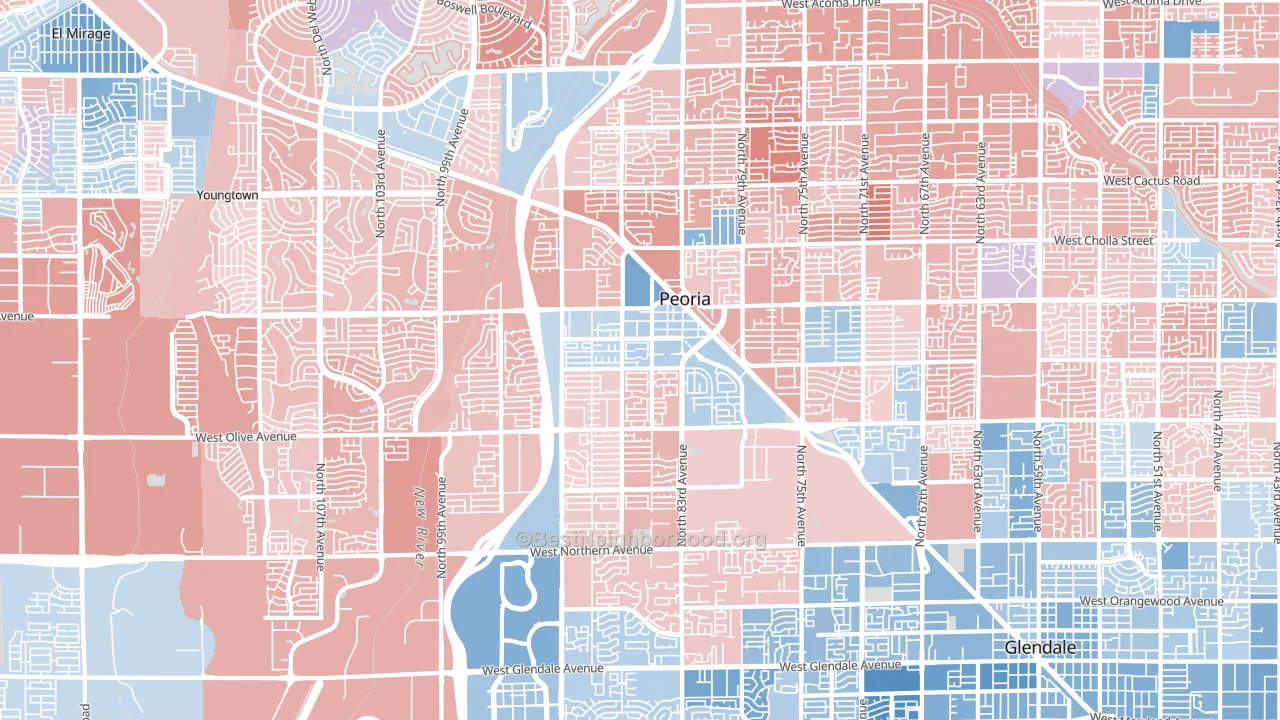85345, AZ block-group political-lean map