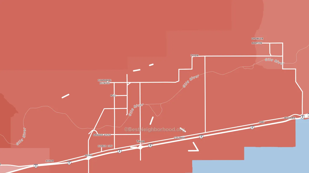 85347, AZ block-group political-lean map