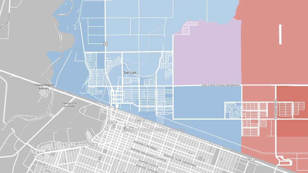 85349, AZ block-group political-lean map