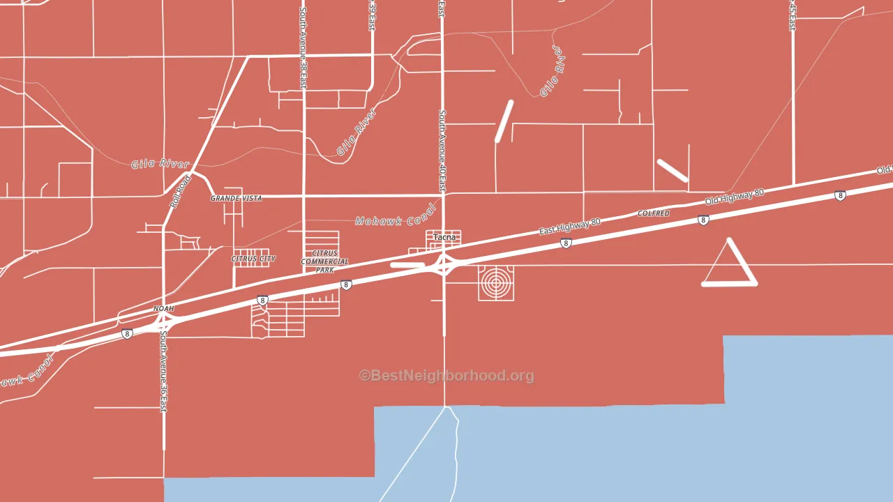 85352, AZ block-group political-lean map
