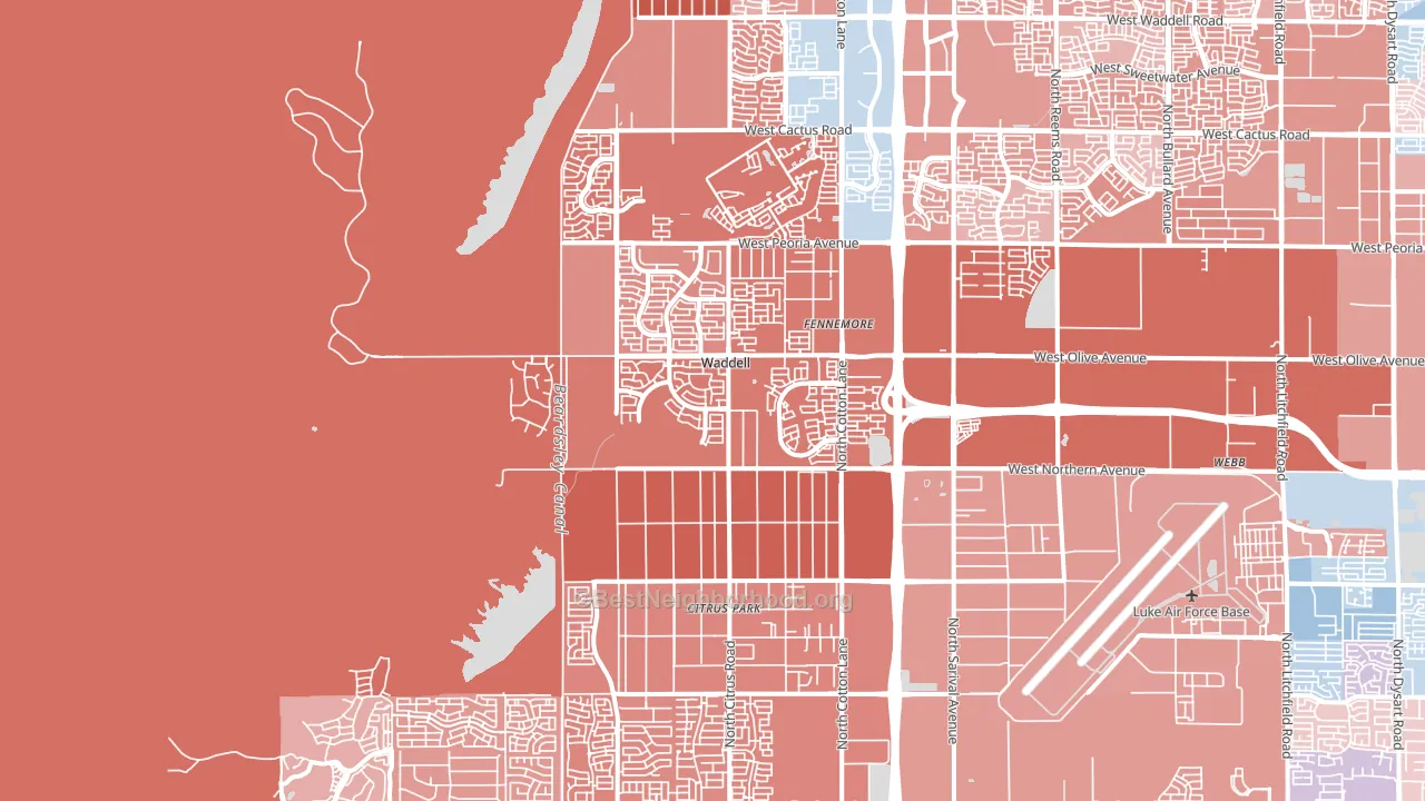 85355, AZ block-group political-lean map