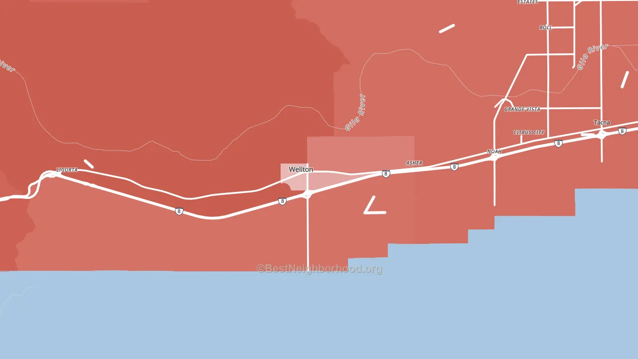 85356, AZ block-group political-lean map