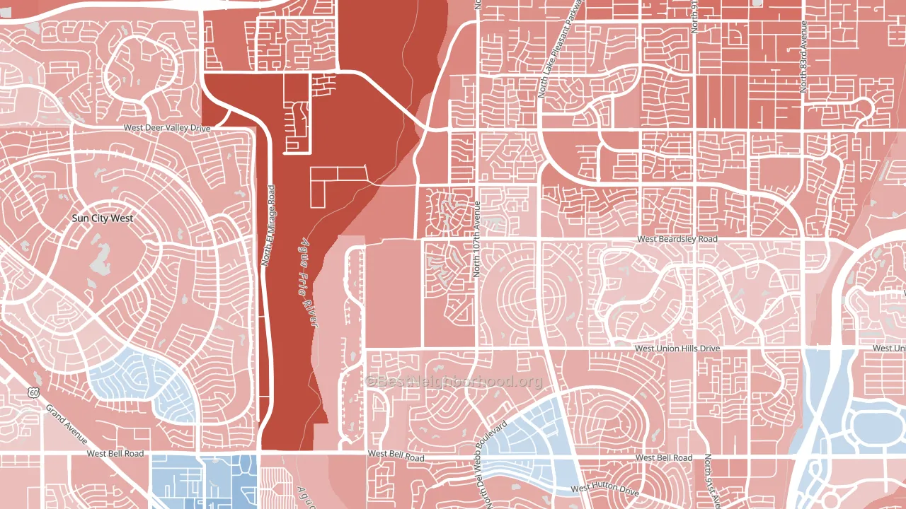 85373, AZ block-group political-lean map