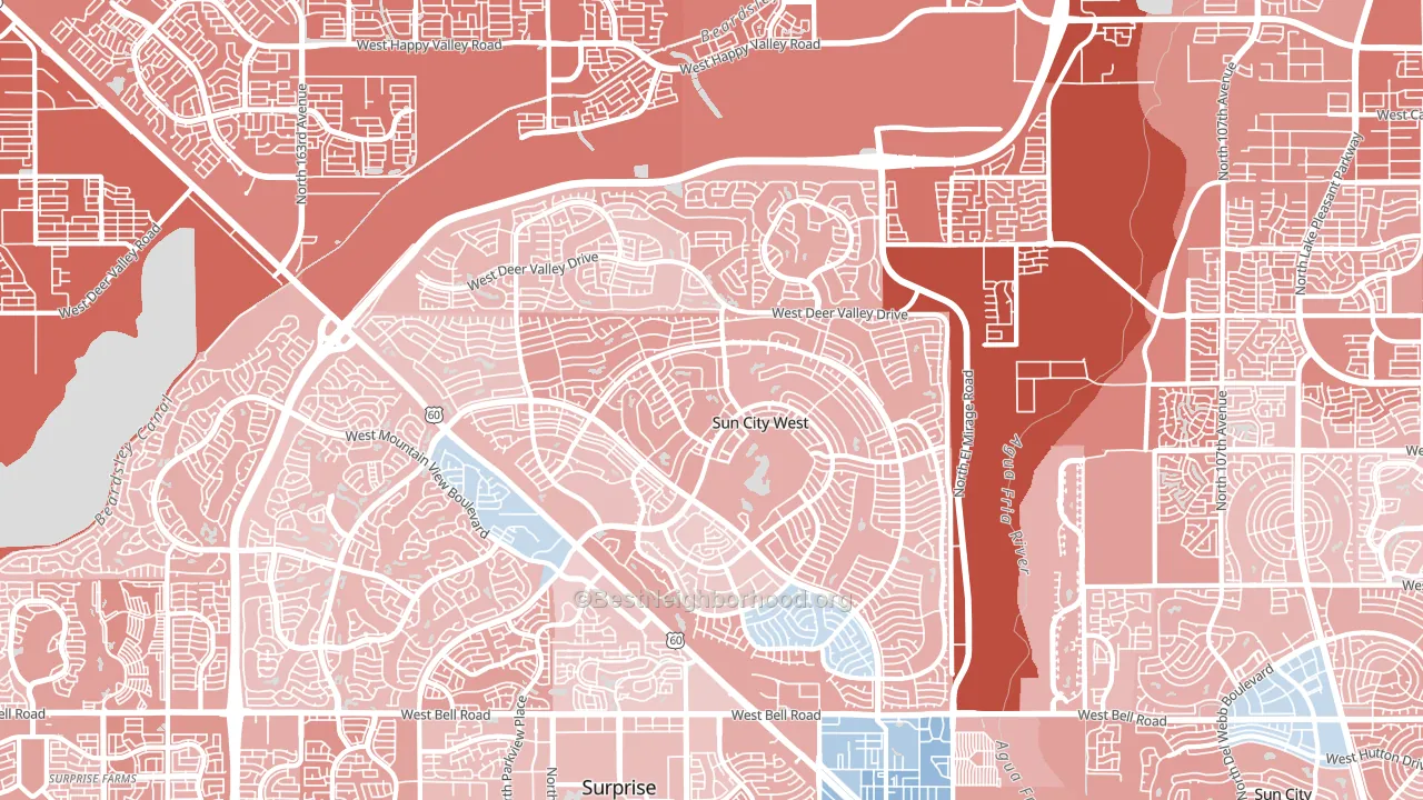 85375, AZ block-group political-lean map